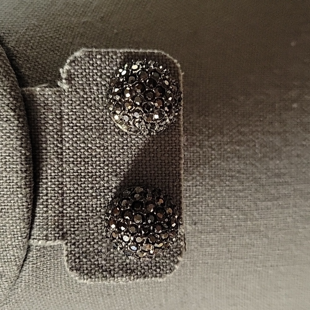 Black Rhinestone Studs - Picture 2 of 3